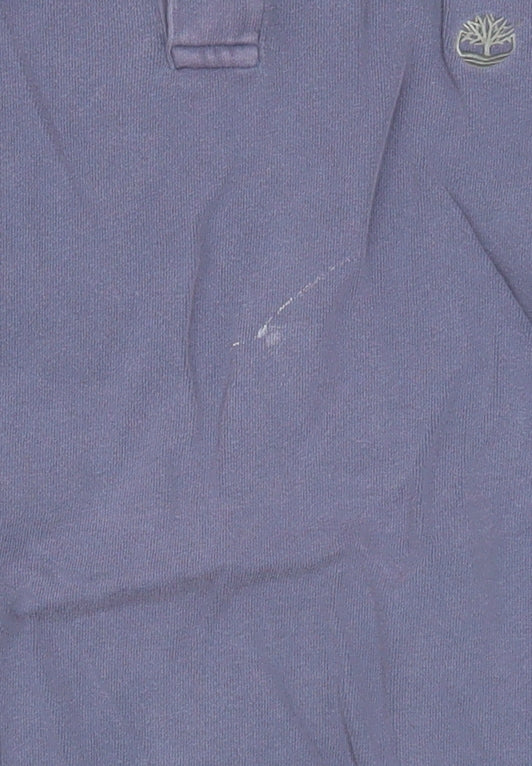 Timberland Men's Blue Long Sleeve Collared Cotton Polo Shirt L