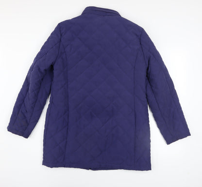 Womens UK Size 14 love COATS Blue Quilted Coat