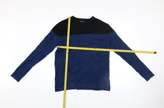 Mens UK Size M Zara Man Blue Pullover Jumper
