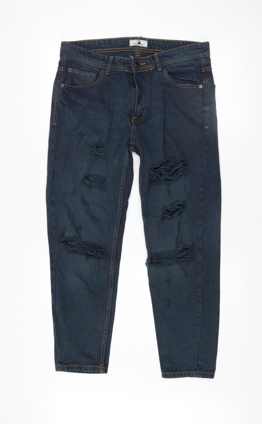 Mens UK Size 32 Don't Think Twice Regular Fit Straight Blue Jeans