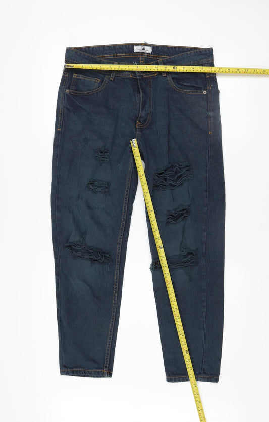 Mens UK Size 32 Don't Think Twice Regular Fit Straight Blue Jeans