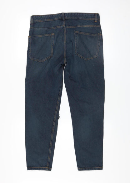Mens UK Size 32 Don't Think Twice Regular Fit Straight Blue Jeans