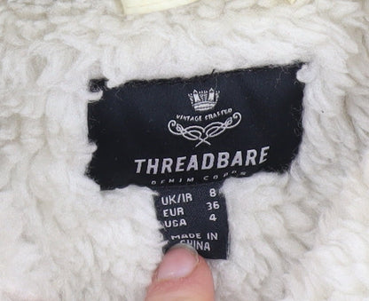 Womens UK Size 8 Threadbare Ivory Basic Jacket