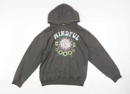 Womens UK Size S Spotted Grey Pullover Hoodie