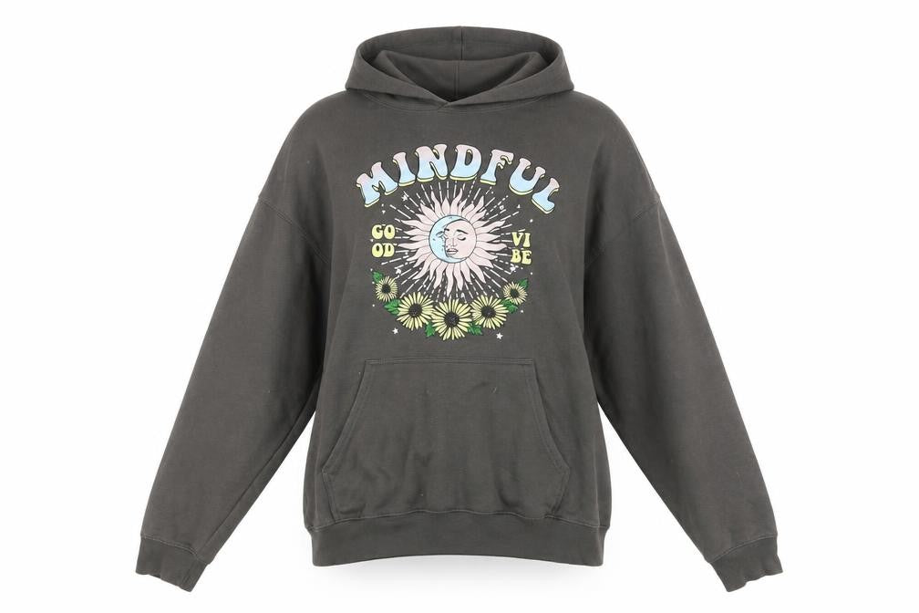 Womens UK Size S Spotted Grey Pullover Hoodie