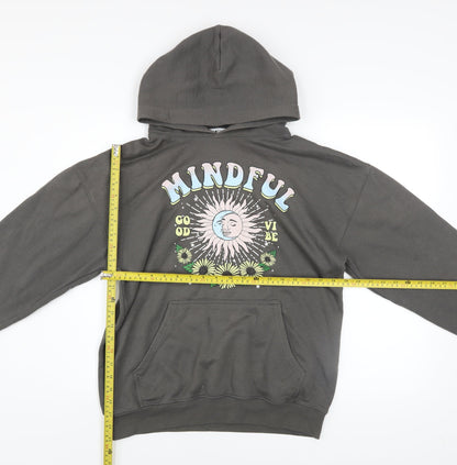 Womens UK Size S Spotted Grey Pullover Hoodie