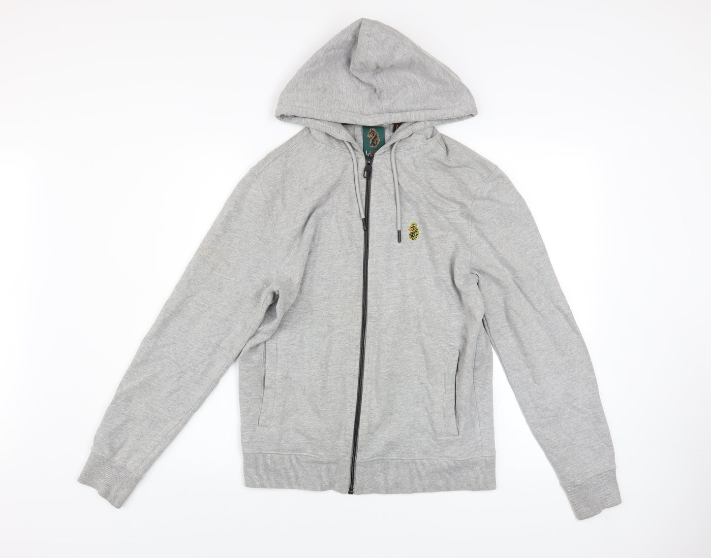 Mens UK Size M Luke Sport Grey Full Zip Hoodie
