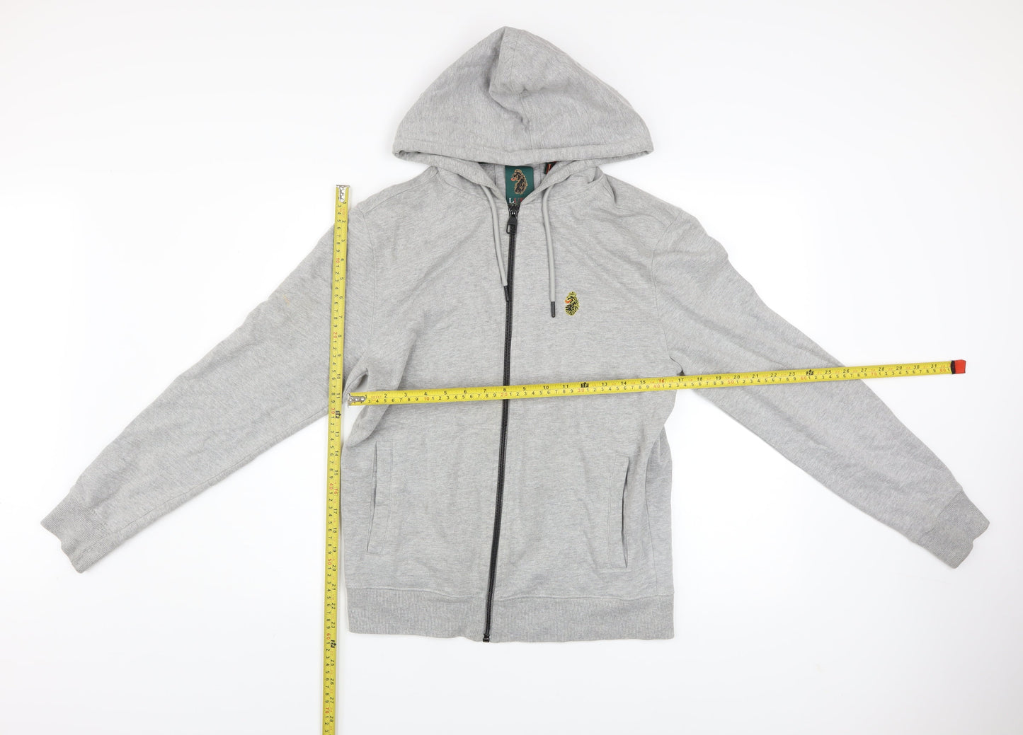 Mens UK Size M Luke Sport Grey Full Zip Hoodie