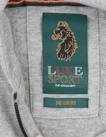 Mens UK Size M Luke Sport Grey Full Zip Hoodie
