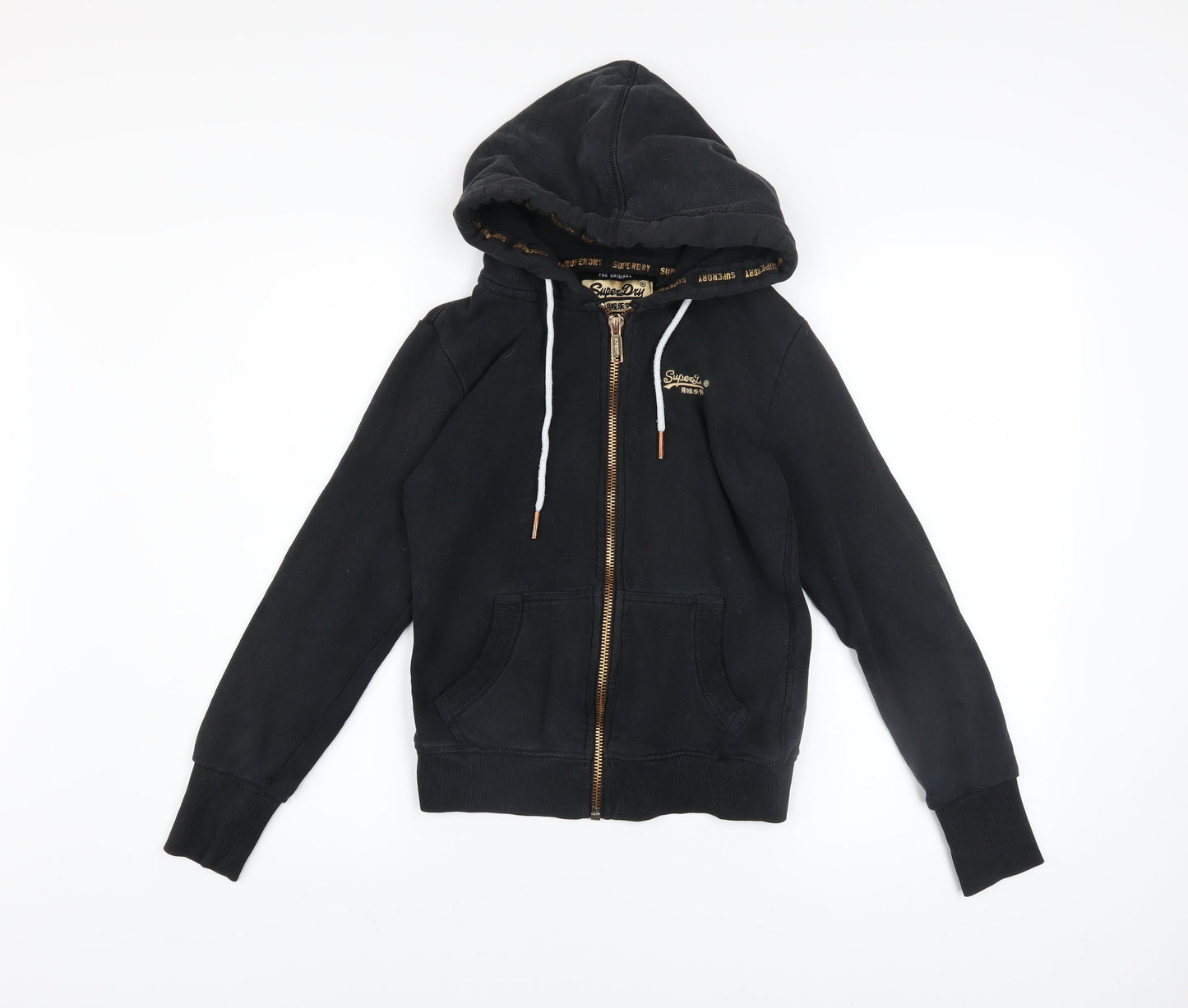 Womens UK Size 6 Superdry Black Full Zip Hoodie