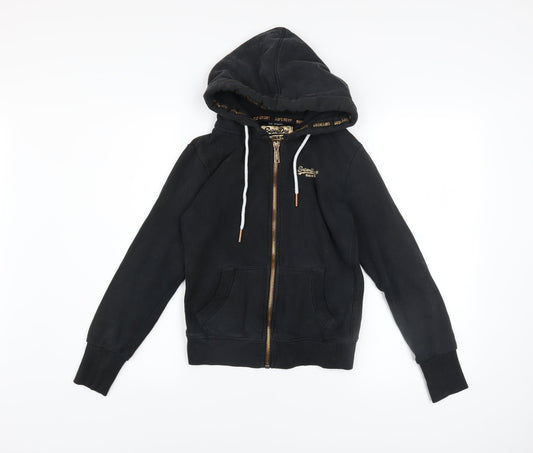 Womens UK Size 6 Superdry Black Full Zip Hoodie