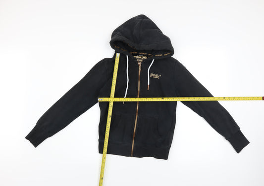 Womens UK Size 6 Superdry Black Full Zip Hoodie