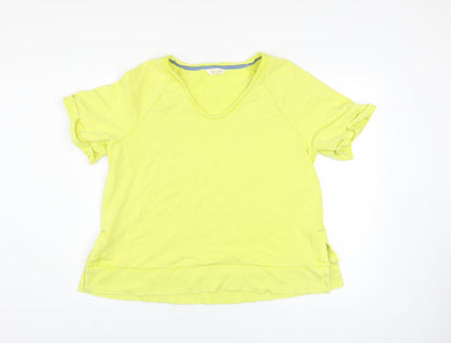 Womens UK Size M Marks and Spencer Yellow Basic T-Shirt