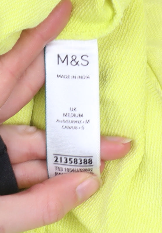 Womens UK Size M Marks and Spencer Yellow Basic T-Shirt