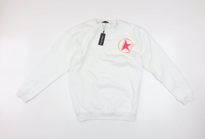 Womens UK Size S PRETTYLITTLETHING White Pullover Sweatshirt