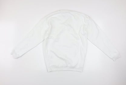 Womens UK Size S PRETTYLITTLETHING White Pullover Sweatshirt
