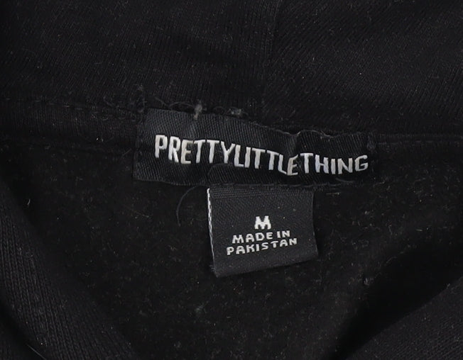 Womens UK Size M PRETTYLITTLETHING Black Pullover Hoodie