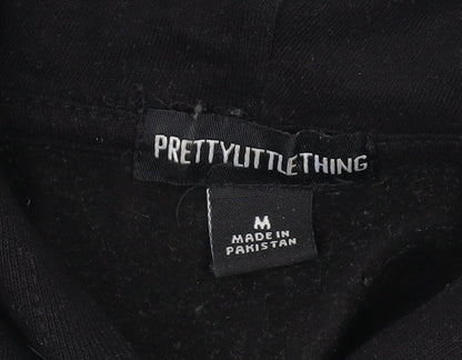 Womens UK Size M PRETTYLITTLETHING Black Pullover Hoodie