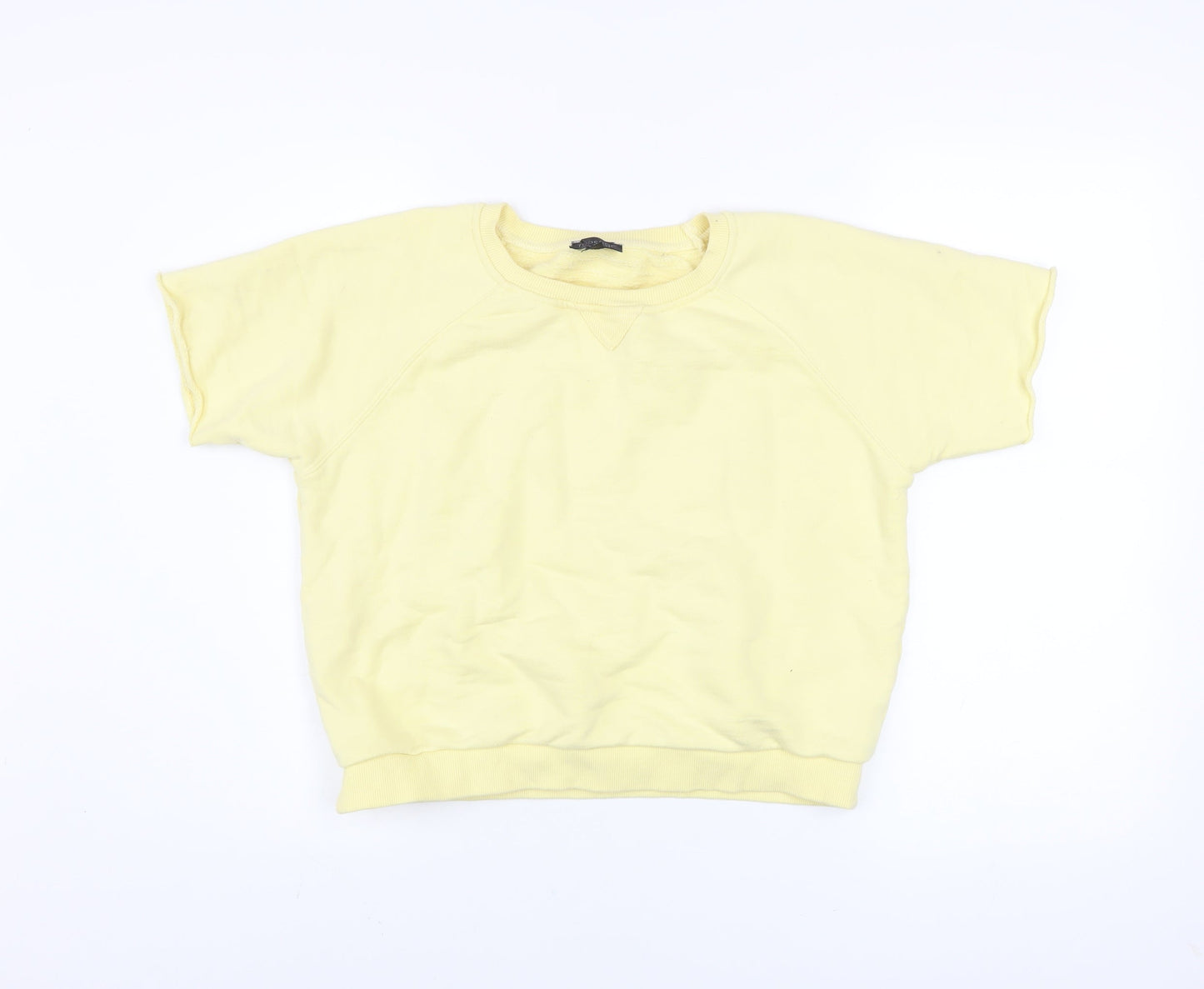 Womens UK Size 8 Topshop Yellow Basic T-Shirt