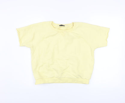 Womens UK Size 8 Topshop Yellow Basic T-Shirt