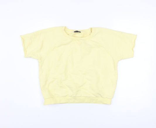 Womens UK Size 8 Topshop Yellow Basic T-Shirt