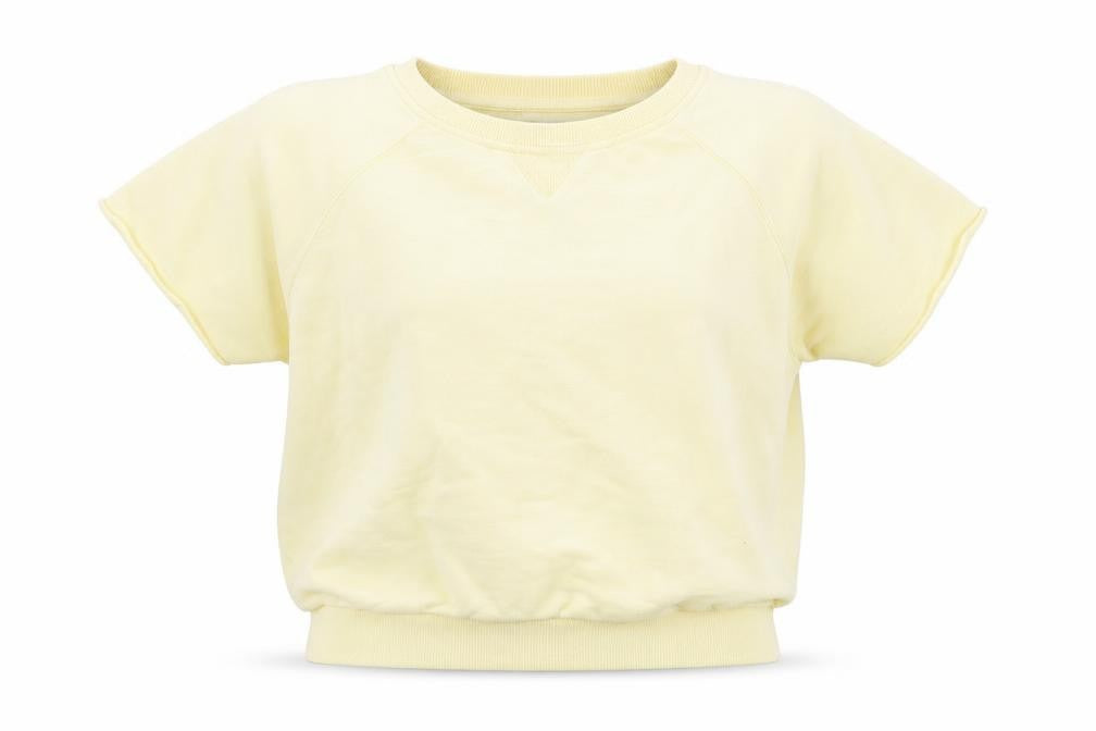 Womens UK Size 8 Topshop Yellow Basic T-Shirt