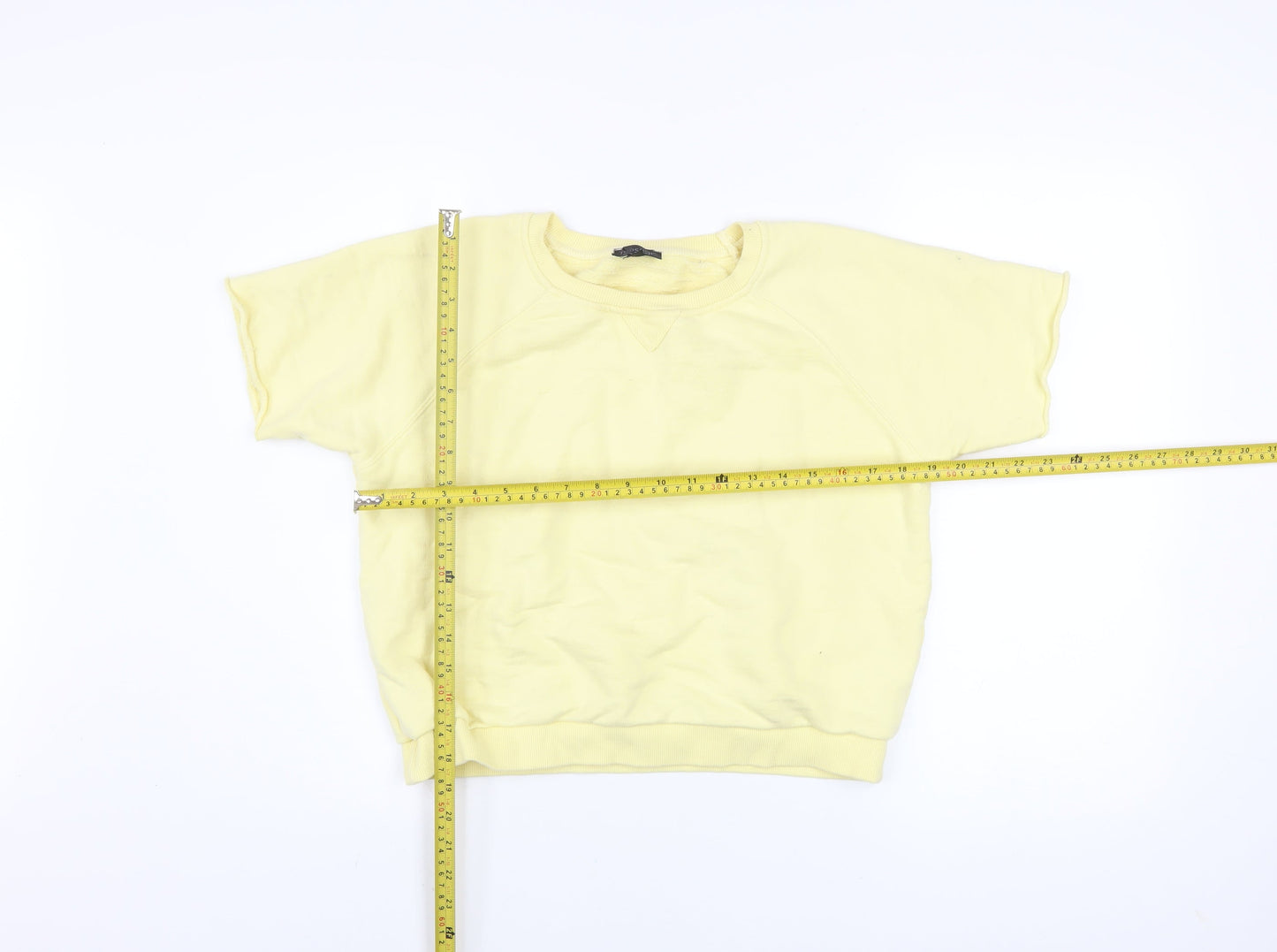 Womens UK Size 8 Topshop Yellow Basic T-Shirt