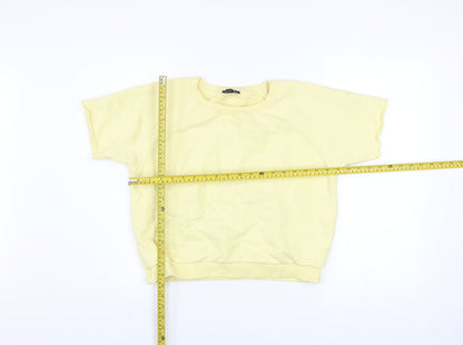 Womens UK Size 8 Topshop Yellow Basic T-Shirt