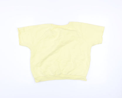 Womens UK Size 8 Topshop Yellow Basic T-Shirt