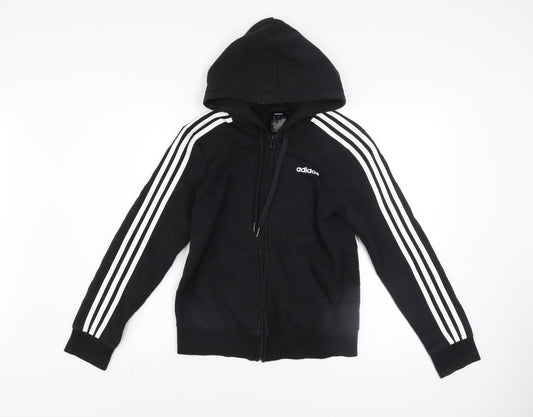 Womens UK Size S adidas Black Full Zip Hoodie