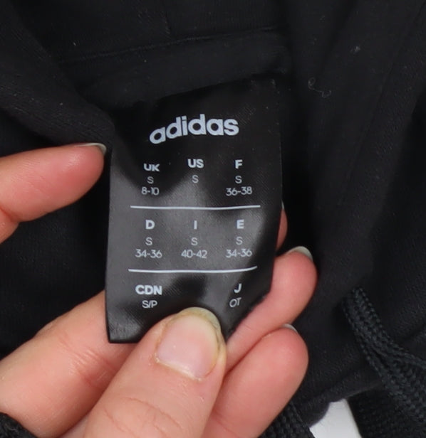 Womens UK Size S adidas Black Full Zip Hoodie