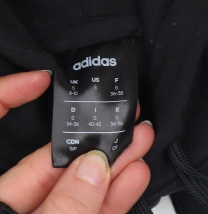 Womens UK Size S adidas Black Full Zip Hoodie