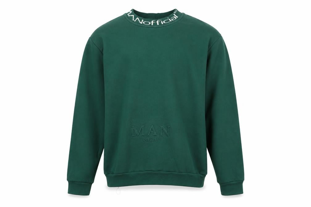 Mens UK Size L boohooMAN Green Pullover Sweatshirt