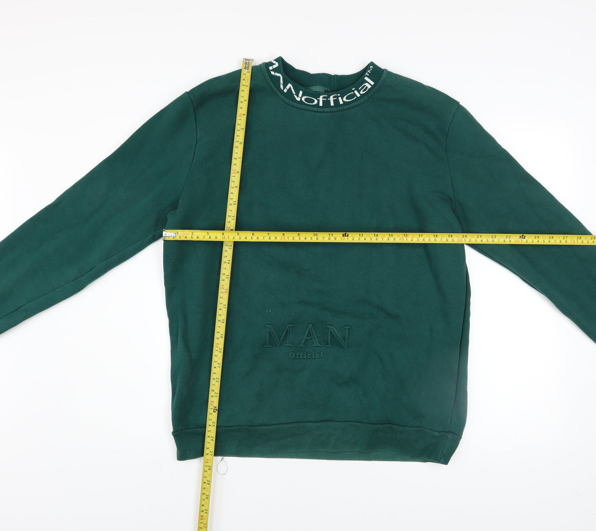 Mens UK Size L boohooMAN Green Pullover Sweatshirt