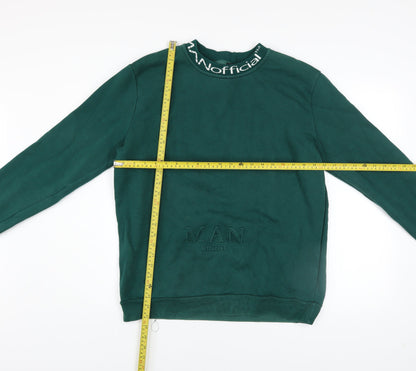 Mens UK Size L boohooMAN Green Pullover Sweatshirt