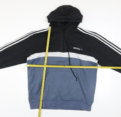 Mens UK Size L adidas Blue 1/2 Zip Hoodie