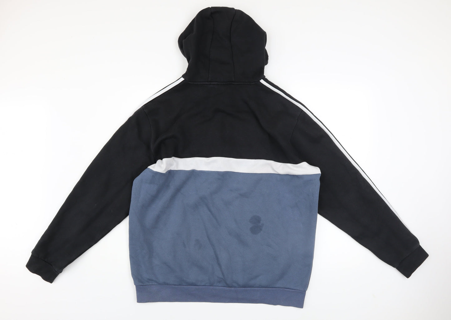 Mens UK Size L adidas Blue 1/2 Zip Hoodie