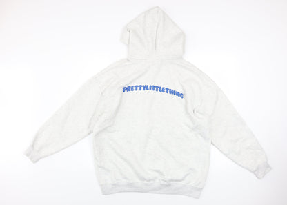 Womens UK Size M PRETTYLITTLETHING Grey Pullover Hoodie