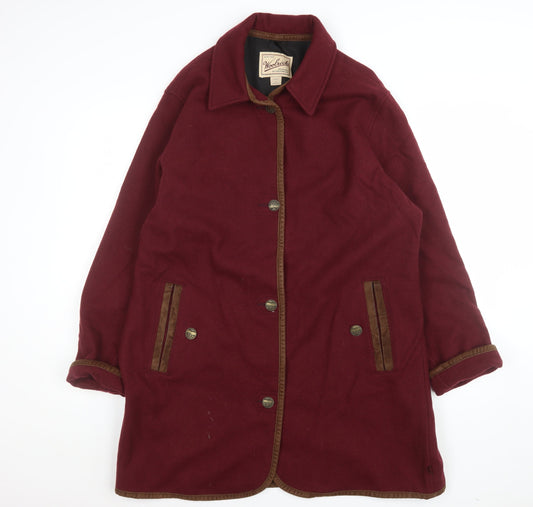 Womens UK Size L Woolrich Red Overcoat