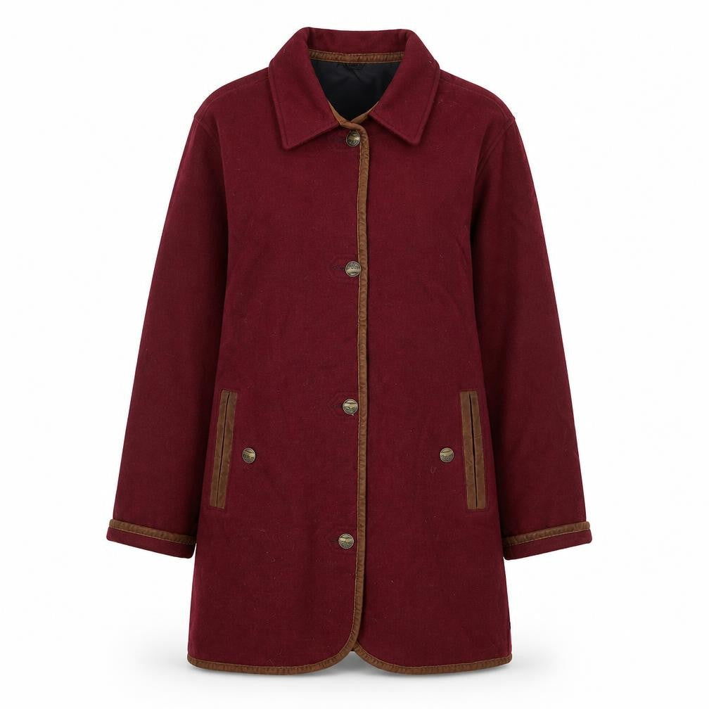 Womens UK Size L Woolrich Red Overcoat