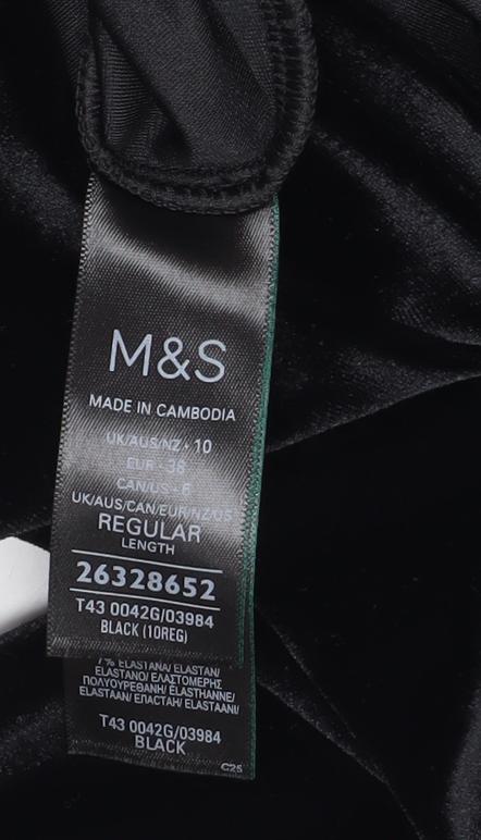 Womens UK Size 10 Marks and Spencer Black Basic Blouse