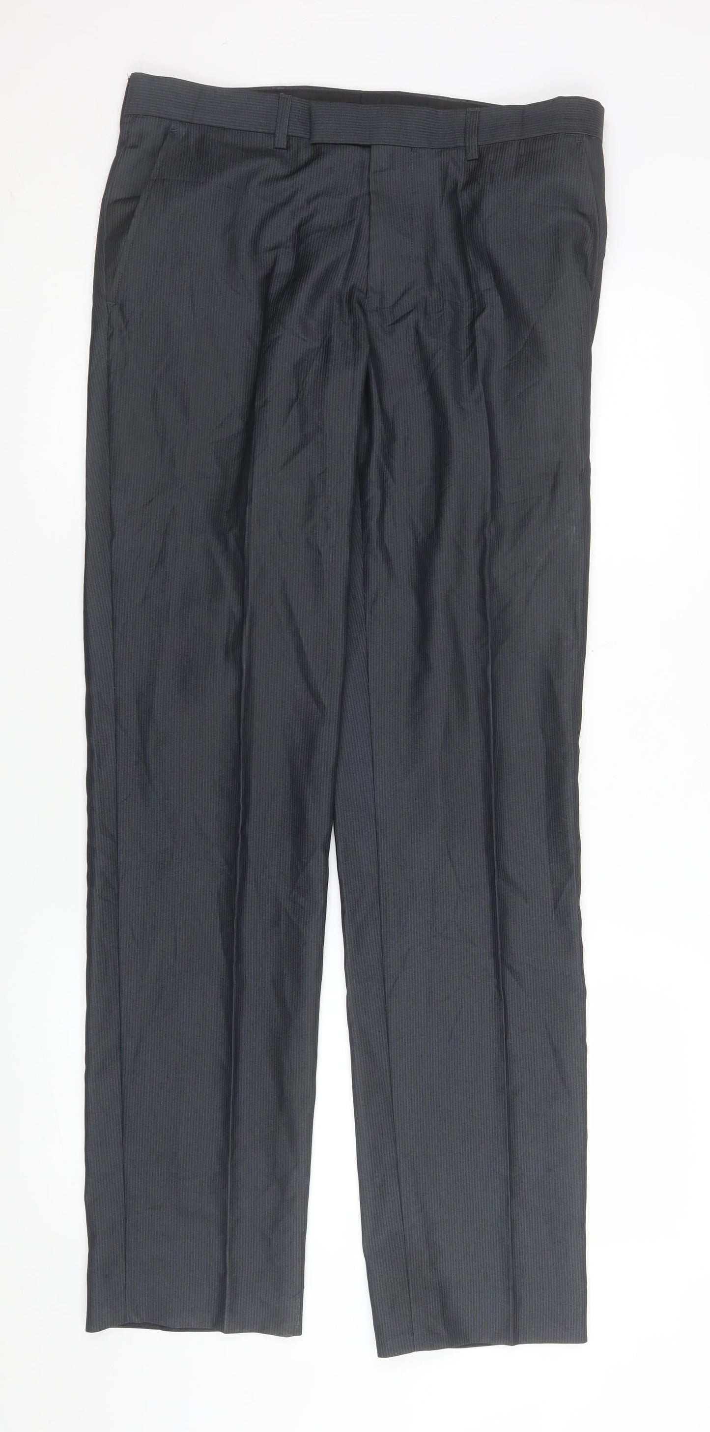 Mens UK Size M Marks and Spencer Regular Fit Dress Pants Grey Trousers