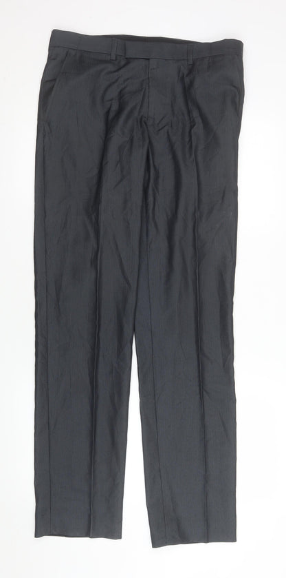 Mens UK Size M Marks and Spencer Regular Fit Dress Pants Grey Trousers
