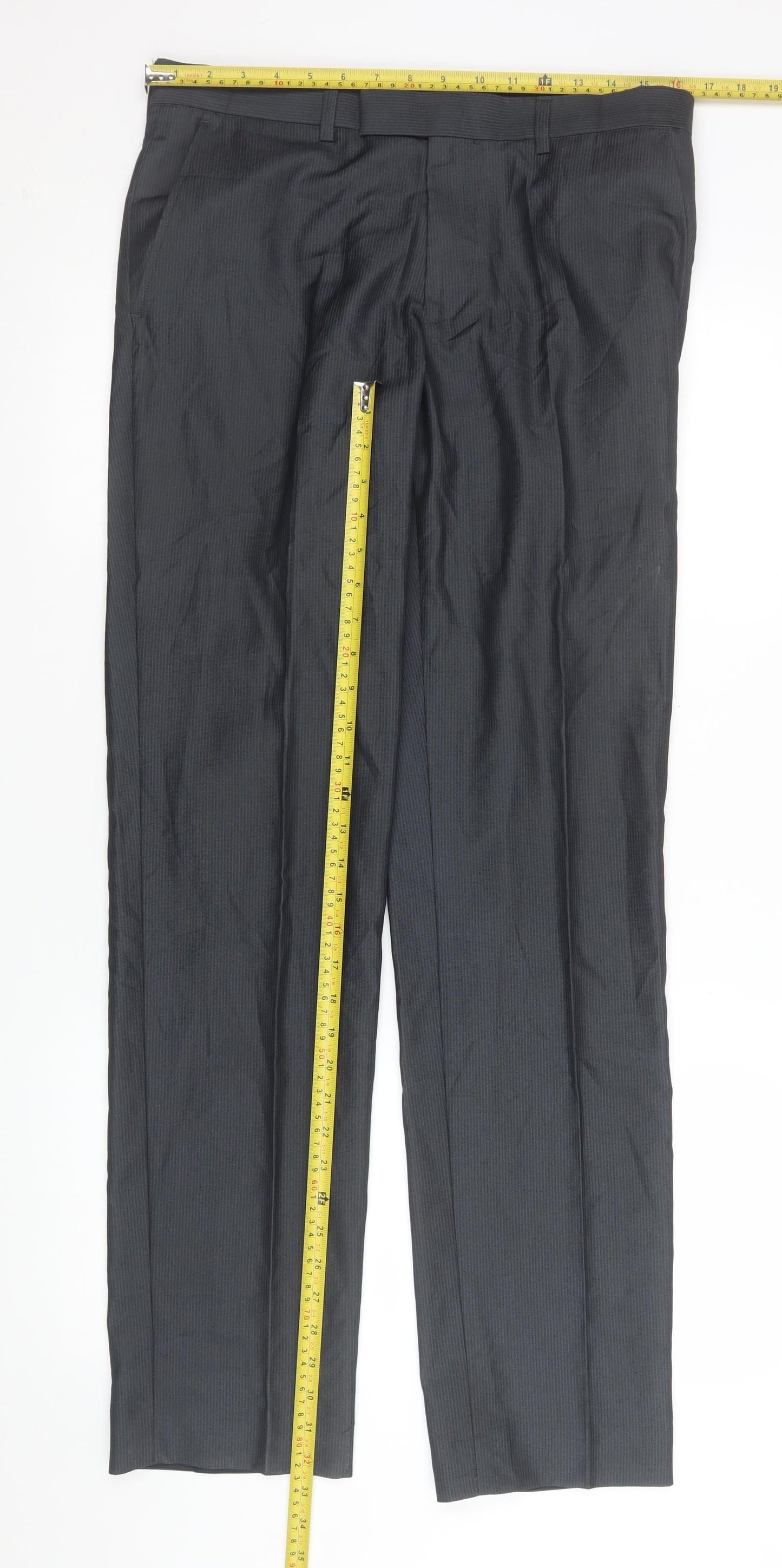 Mens UK Size M Marks and Spencer Regular Fit Dress Pants Grey Trousers