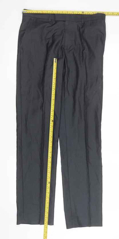 Mens UK Size M Marks and Spencer Regular Fit Dress Pants Grey Trousers