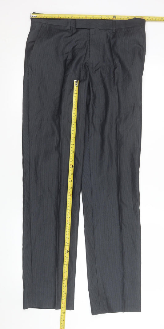 Mens UK Size M Marks and Spencer Regular Fit Dress Pants Grey Trousers
