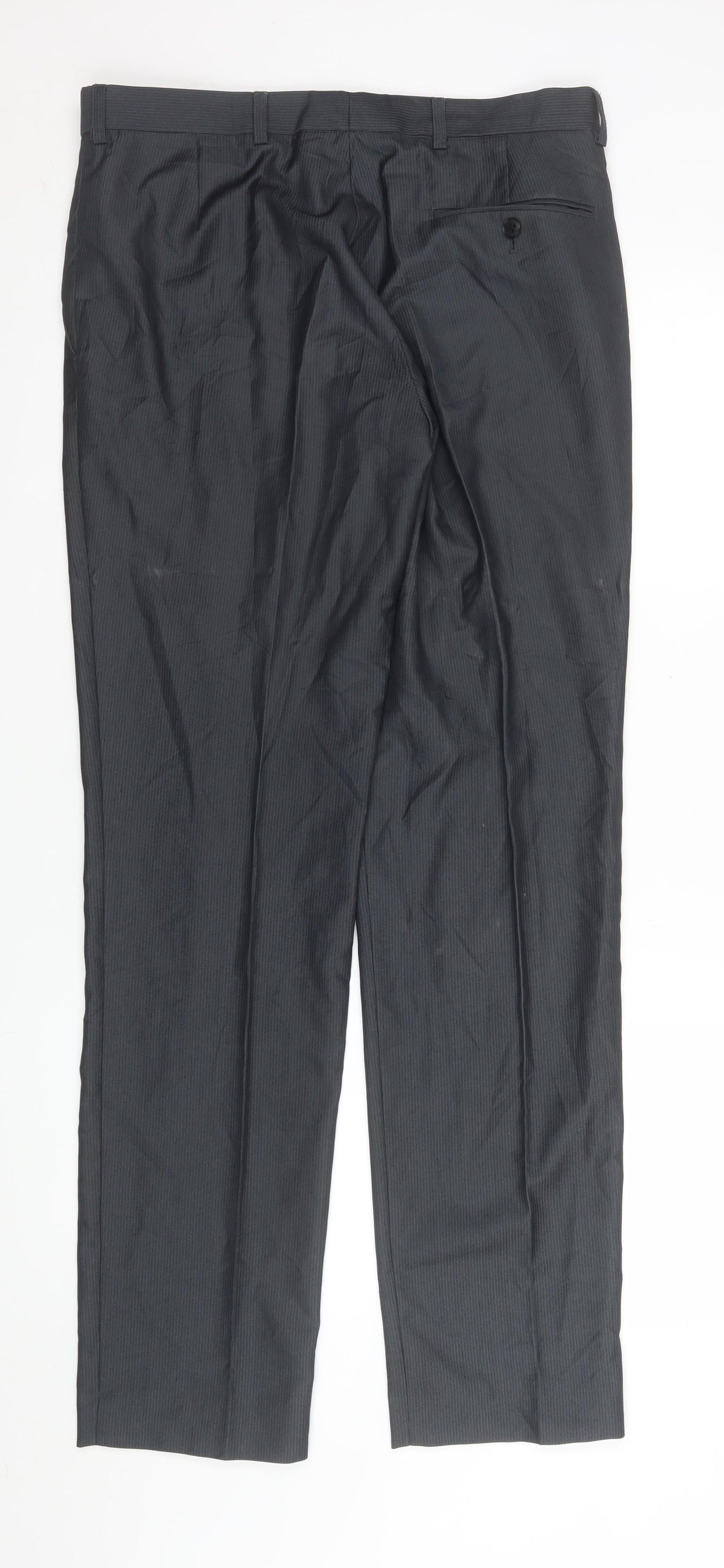 Mens UK Size M Marks and Spencer Regular Fit Dress Pants Grey Trousers