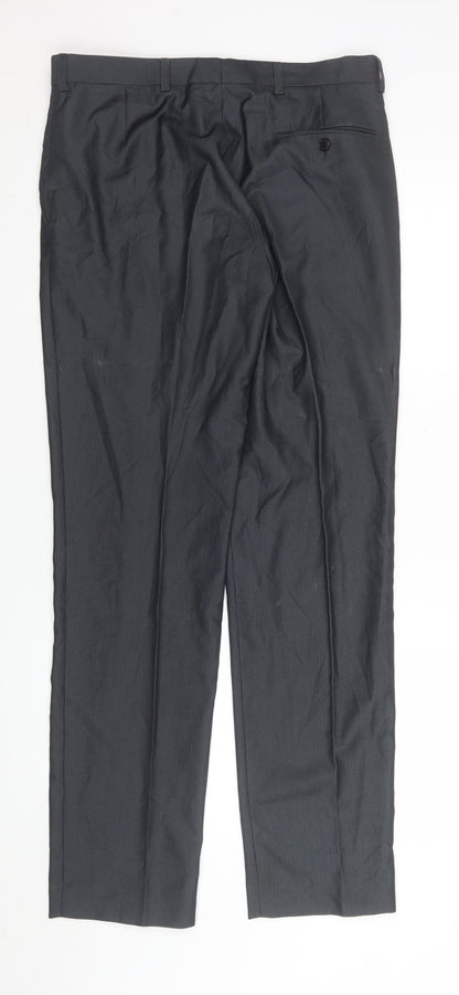 Mens UK Size M Marks and Spencer Regular Fit Dress Pants Grey Trousers