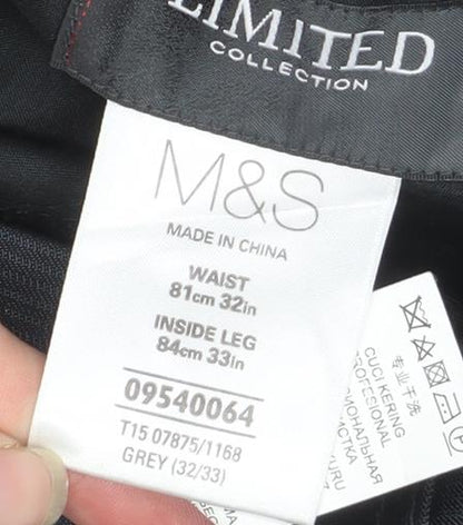 Mens UK Size M Marks and Spencer Regular Fit Dress Pants Grey Trousers