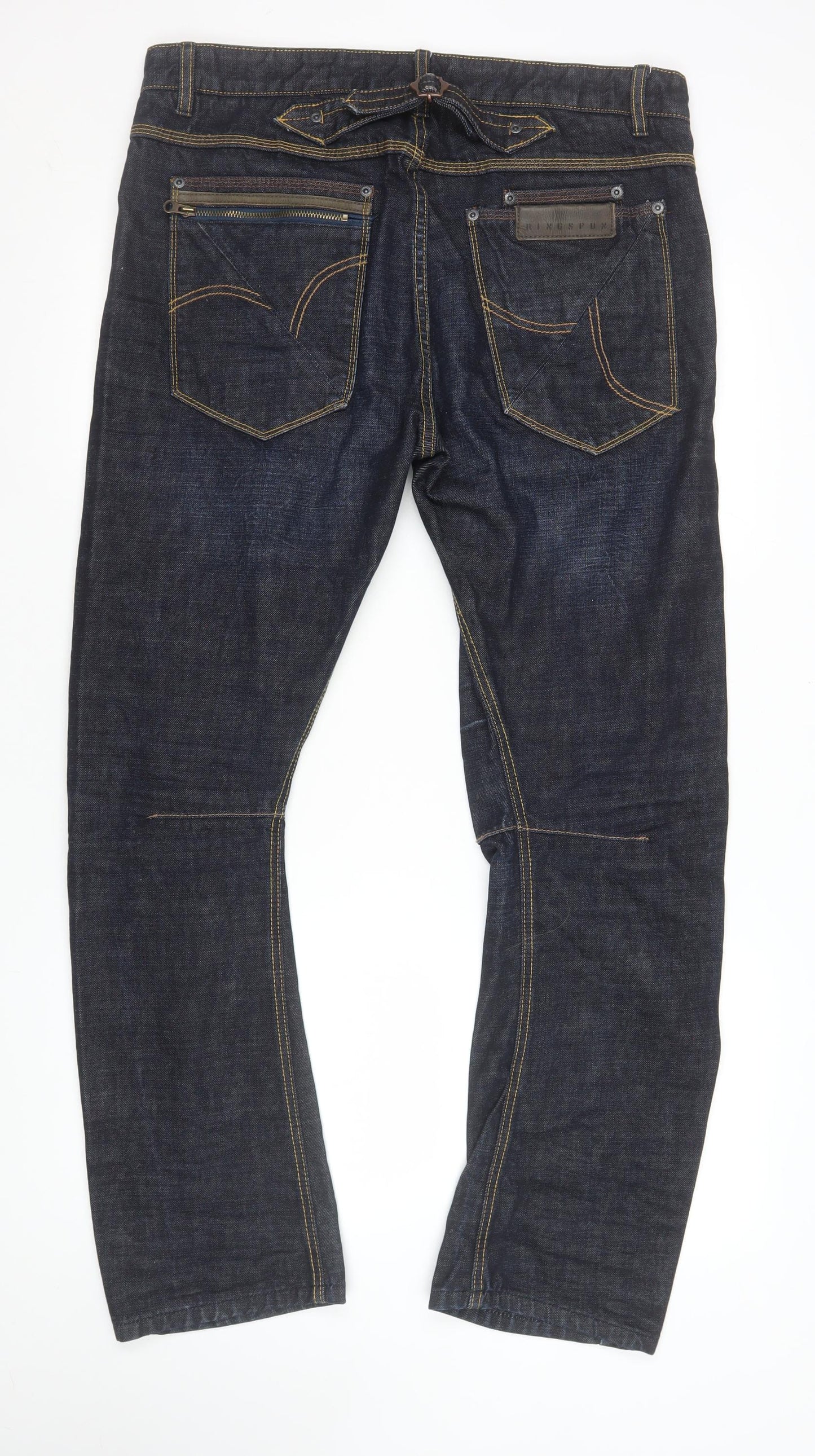 Womens UK Size 34 Ringspun Regular Fit Straight Blue Jeans